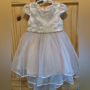Rare Editions 2T Dress light pink rhinestone waist detail